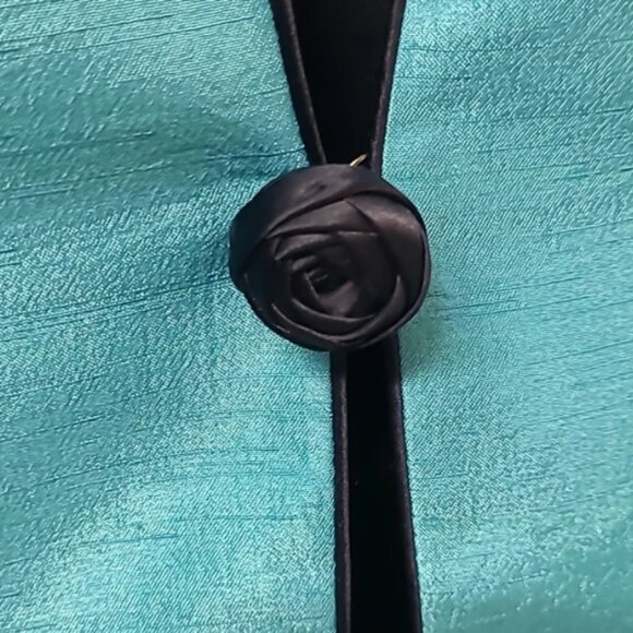 Jacques Vert Turquoise Blazer Blue Plus Size 18 Black Roses - Picture 3 of 9